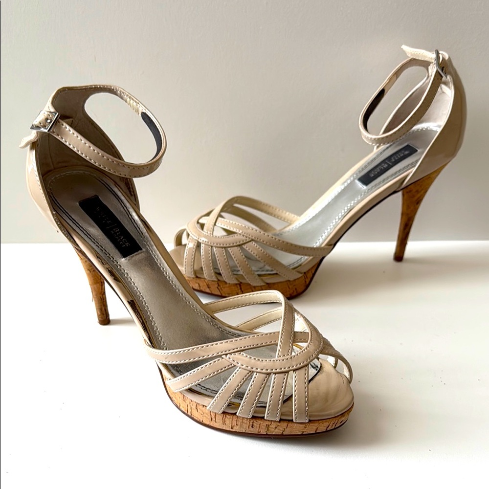WHBM Beige Strappy Heels